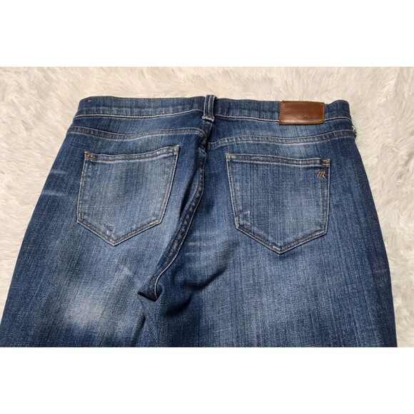 Madewell Distressed Stretch Straight Dark Wash Jeans Size 27x30 - Picture 10 of 13